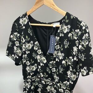 DOWNEAST Surplice Bodise Midi Dress